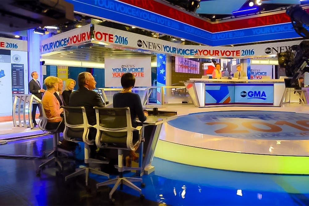 ABC 2017 Election Broadcast Studio with LED Lights From Environmental Lights