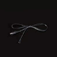 Male Barrel Connector - Black - 20AWG - 24in