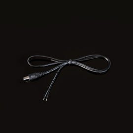 Male Barrel Connector - Black - 20AWG - 24in