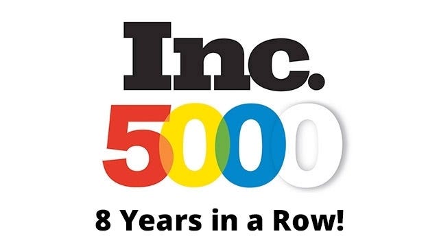 Inc. 5000 - 8 Years in a Row